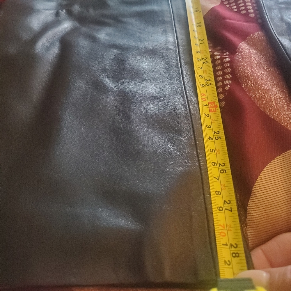 Women's Straight Leg Leather Pants - Black - Picture 9 of 11